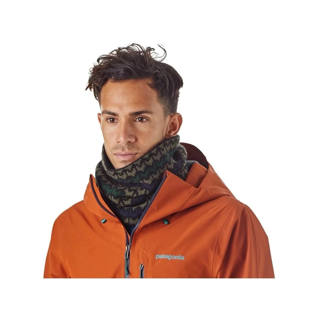 Patagonia Neck Gaiter Mens One Size Blue Fleece Geometric Scarf Winter Warm